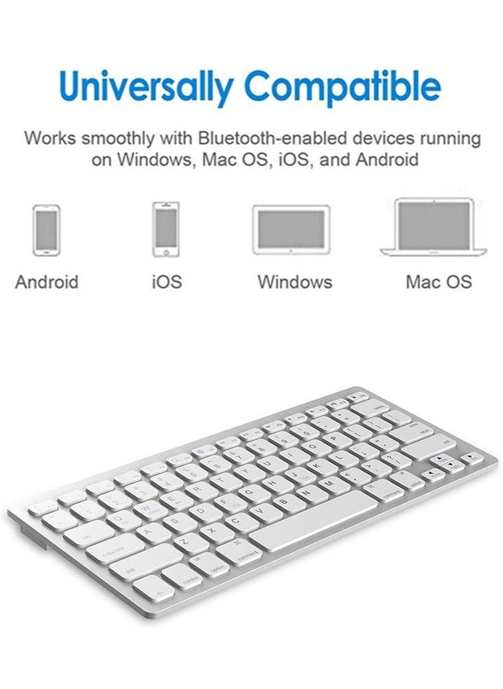 Ultra Slim Wireless Keyboard, Bluetooth Keyboard for Smartphone and Computers, Mobile Mini Bluetooth Keyboard for Android, iOS and Windows