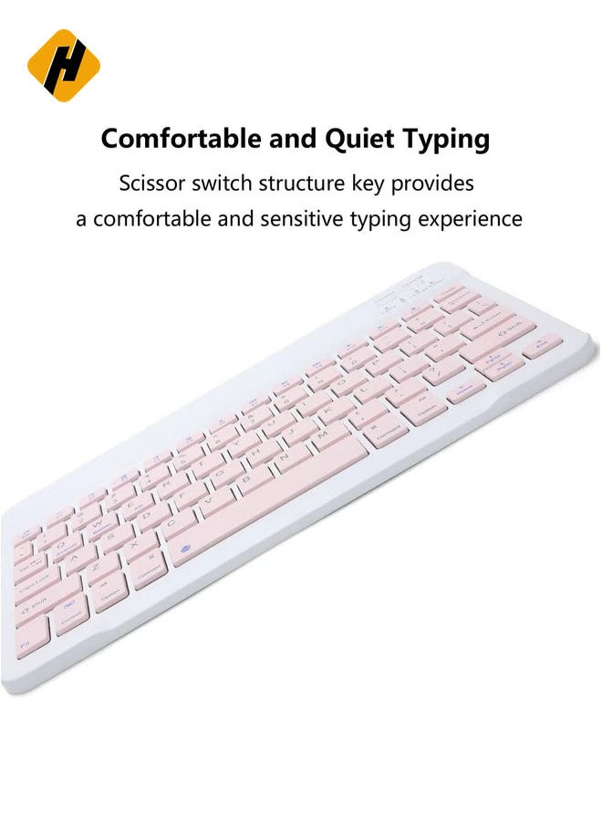 Rechargeable Bluetooth Keyboard and Mouse Combo Ultra-Slim Portable Compact Wireless Mouse Keyboard Set for Android Windows Tablet Cell Phone iPhone iPad Pro Air Mini