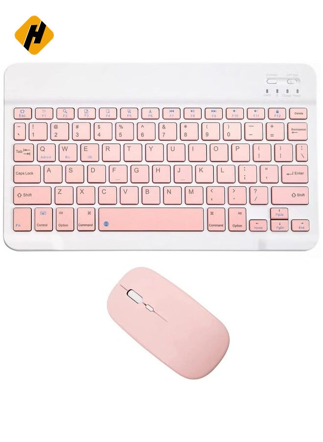 Rechargeable Bluetooth Keyboard and Mouse Combo Ultra-Slim Portable Compact Wireless Mouse Keyboard Set for Android Windows Tablet Cell Phone iPhone iPad Pro Air Mini