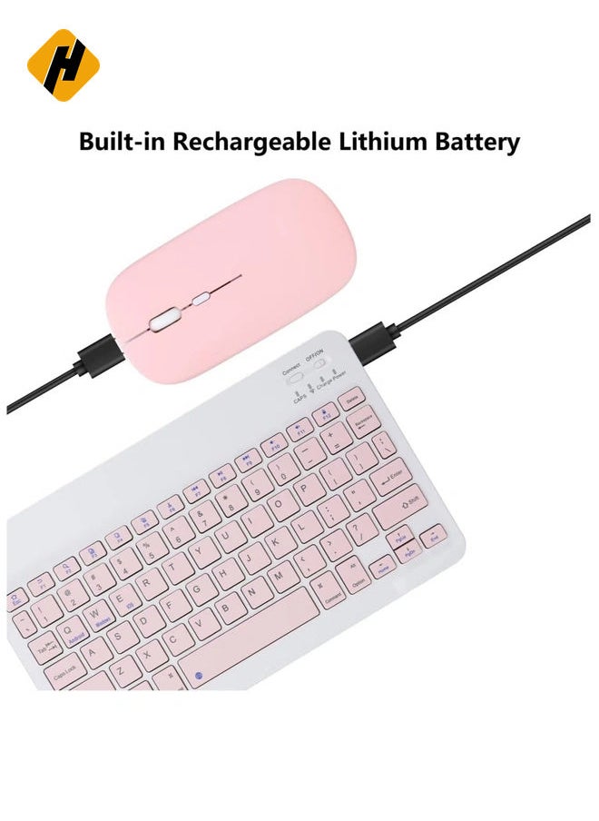 Rechargeable Bluetooth Keyboard and Mouse Combo Ultra-Slim Portable Compact Wireless Mouse Keyboard Set for Android Windows Tablet Cell Phone iPhone iPad Pro Air Mini