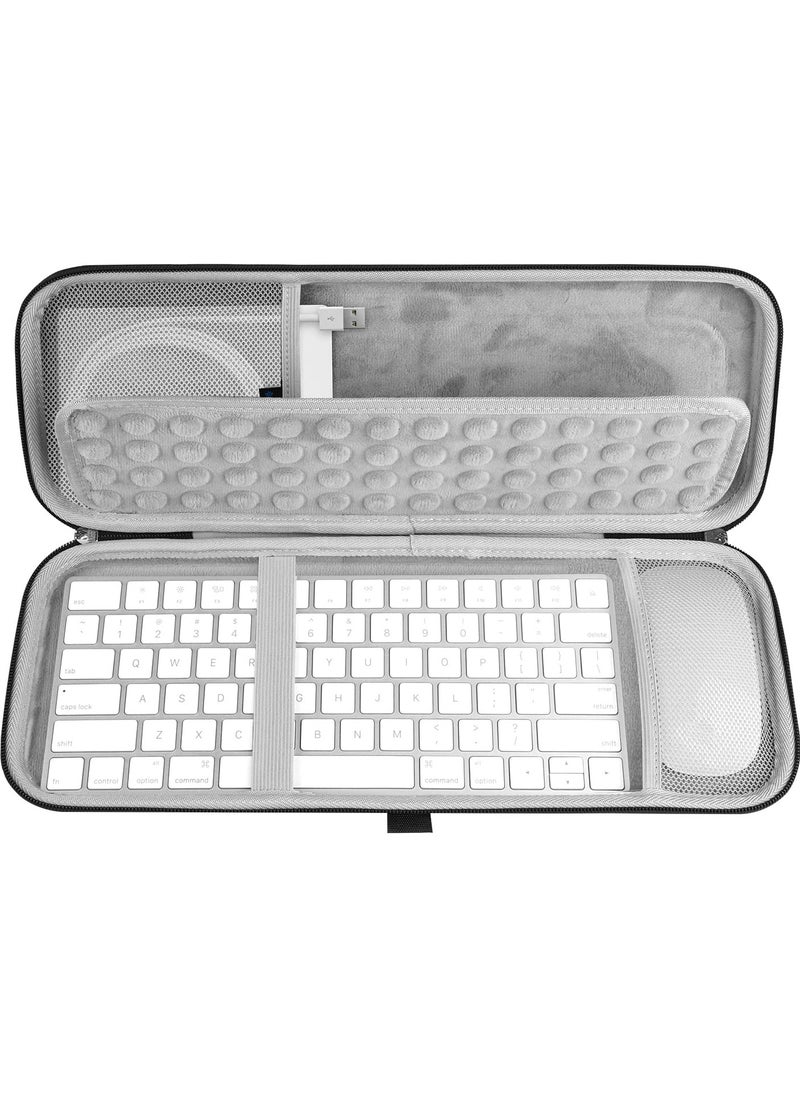 Keyboard Carrying Case, Hard Shell Protective Travel Bag, Compatible with Apple Magic Keyboard, Apple Magic Keyboard and Apple Magic Mouse Combo Case (Light Gray)