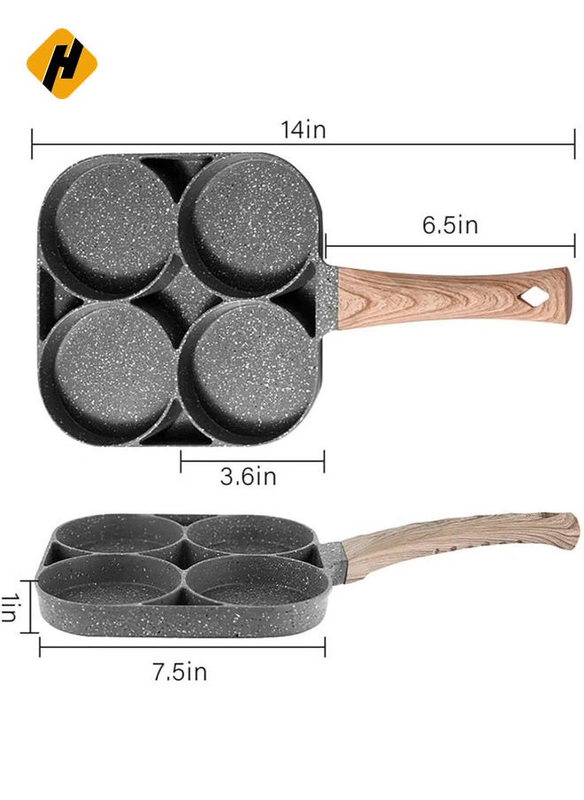 Egg Cooker Frying Pan, 4-Cups Non-Stick Cookware aluminium Alloy Fried Egg cooker Pancake omelette pan egg Poacher