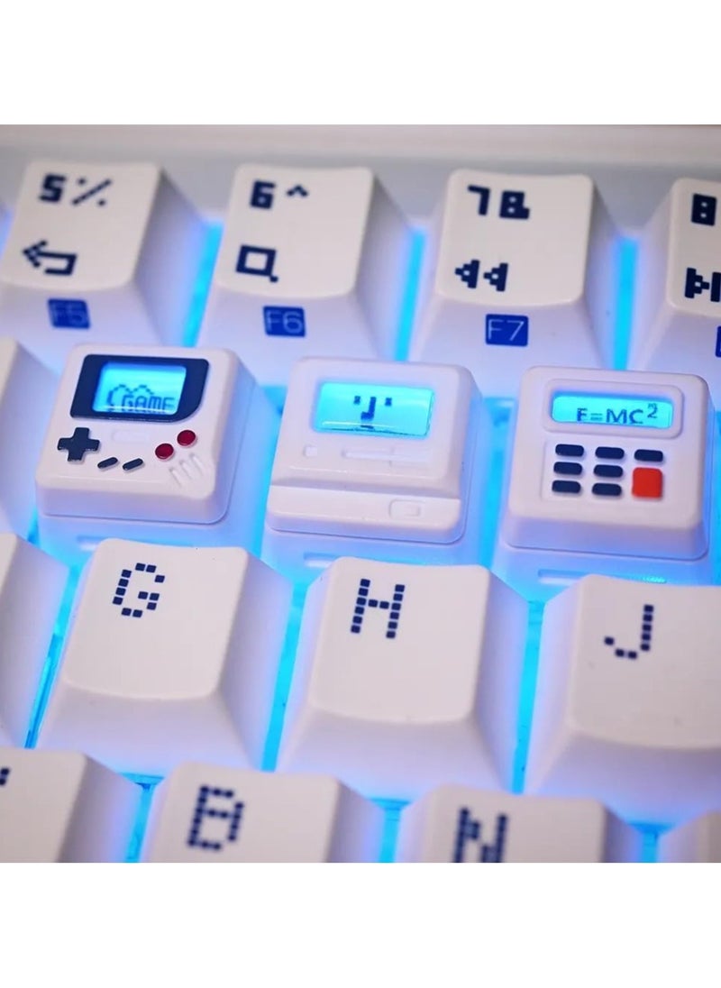 Cute Keycap, Custom 3D Keycap ESC Keycap R4 Profile Mechanical Keyboard Keycap Shine-Through Keycap 3D Printed Custom Keycap Retro Style Keycap for Mechanical Keyboard,Retro Mini Gaming Pad Keycap