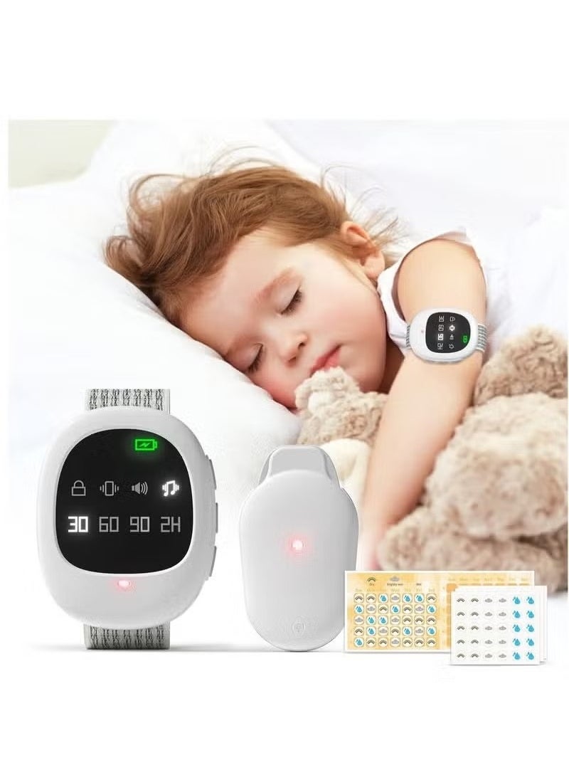 Wireless Bedwetting Alarm Rechargeable Potty Trainer Bedwetting Alert Watch for Children and Elderly with Music and Light Vibration