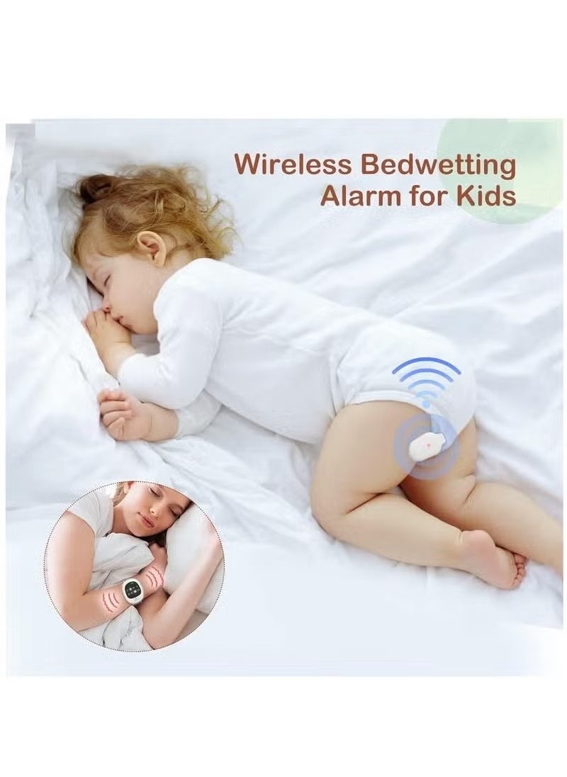 Wireless Bedwetting Alarm Rechargeable Potty Trainer Bedwetting Alert Watch for Children and Elderly with Music and Light Vibration