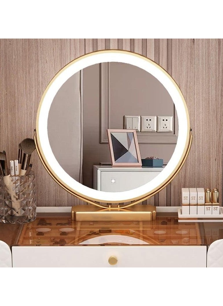 Makeup Vanity With Lights Mirror, 3-Color Touch Sn Dimmable Mirror, Home Bedroom Vanity Cosmetic Furniture Gift For Girls Women