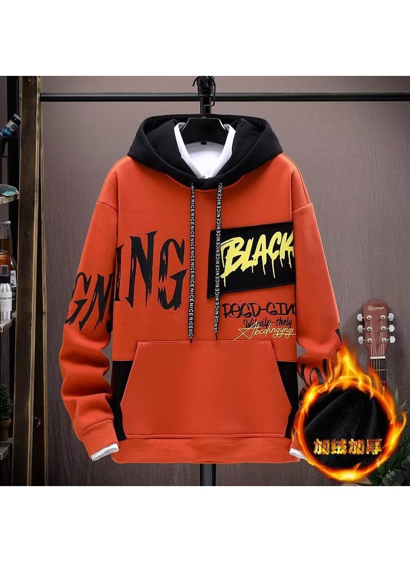 Teen Boys Hoodie Fleece Autumn Winter Fashion Red [Coat]]