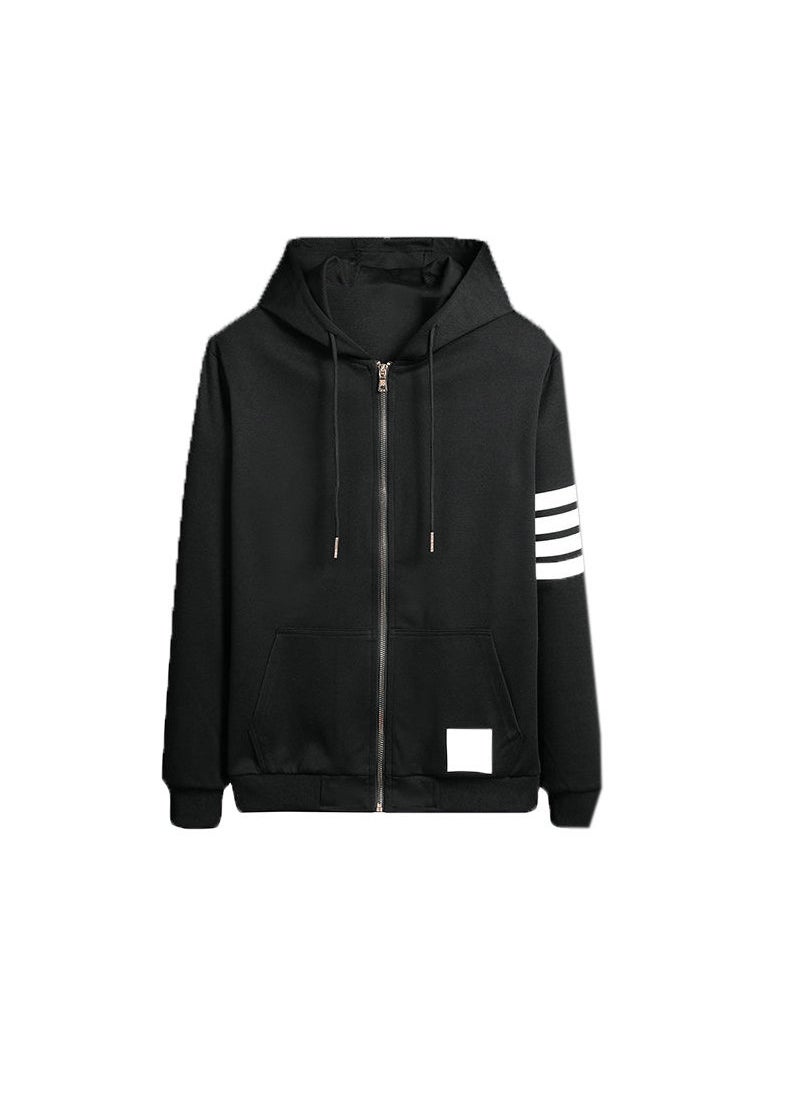 2024 Mens Casual Hoodie Oversized Sportswear Jacket Black