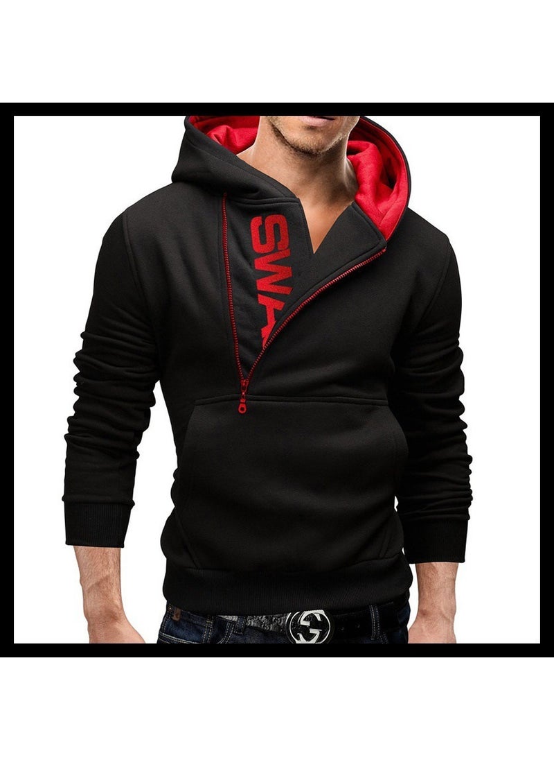 1 x 5 pcs 2023 Autumn Mens Casual Gym Hoodie Sweatshirt Black