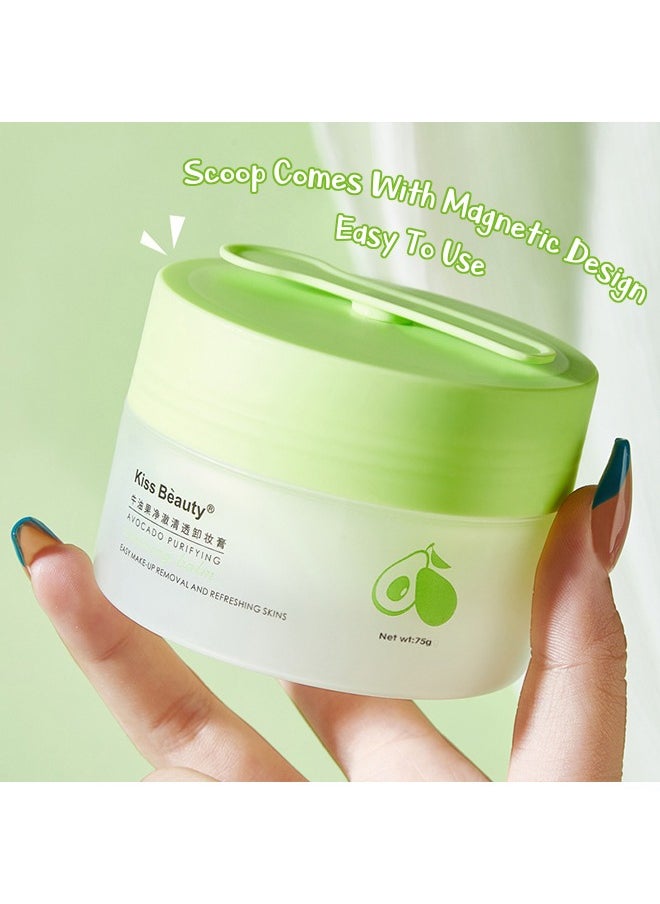 Avocado Purifying-Cleansing Balm Makeup Remover, Balm to Oil, Double Cleanse, Acne Face Wash 75g