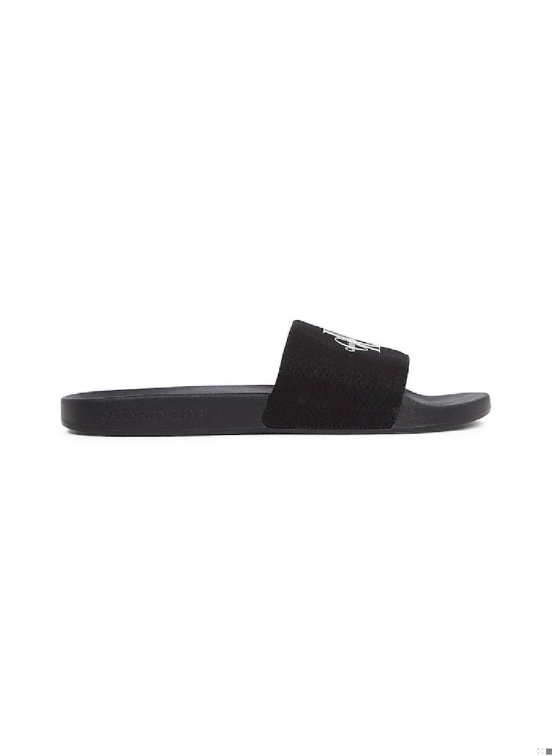 Men's Monogram Slides - Cotton, Black