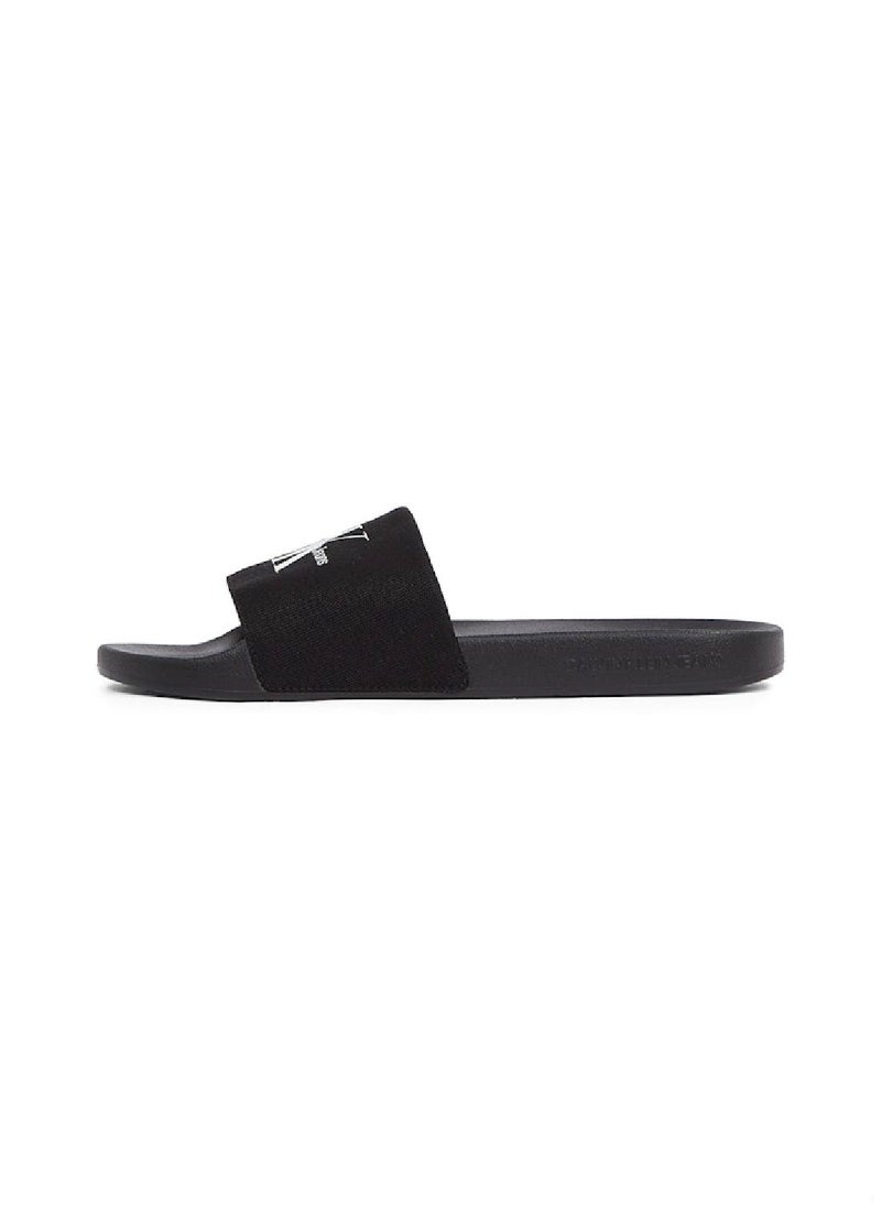 Men's Monogram Slides - Cotton, Black