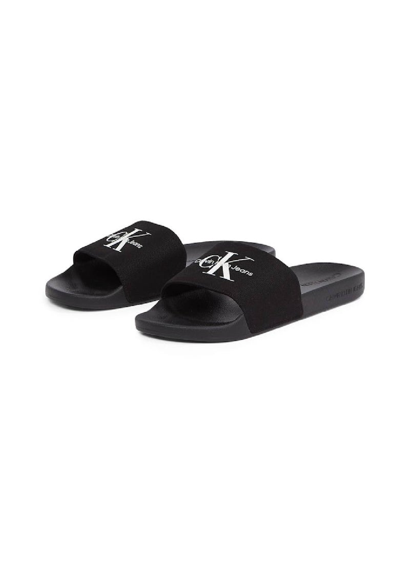 Men's Monogram Slides - Cotton, Black