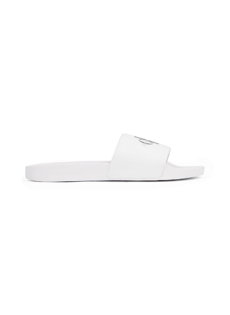 Men's Monogram Slides - Cotton, White