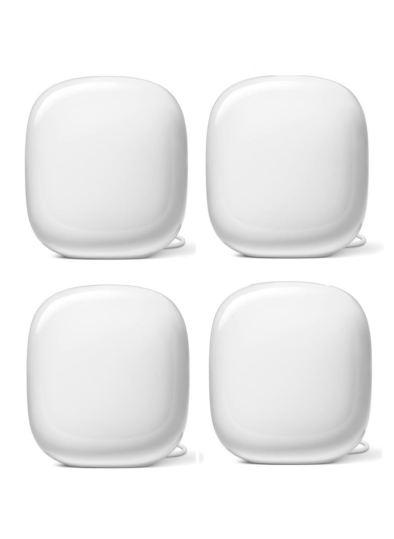 Google Nest Wifi Pro, tri-band Wi-Fi 6E Gigabit Mesh System, 4-pack (Snow)