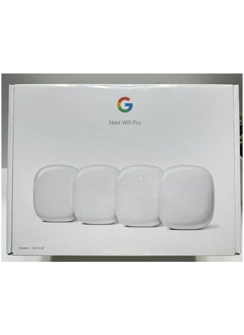 Google Nest Wifi Pro, tri-band Wi-Fi 6E Gigabit Mesh System, 4-pack (Snow)