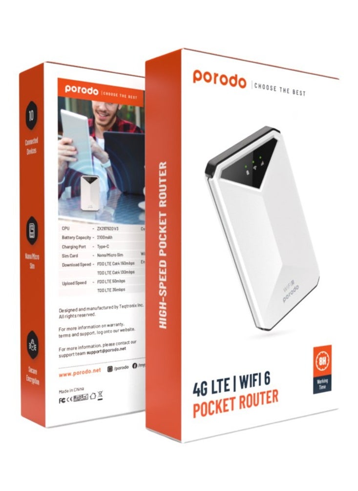 Porodo 4G LTE & Wifi 6 Pocket Router