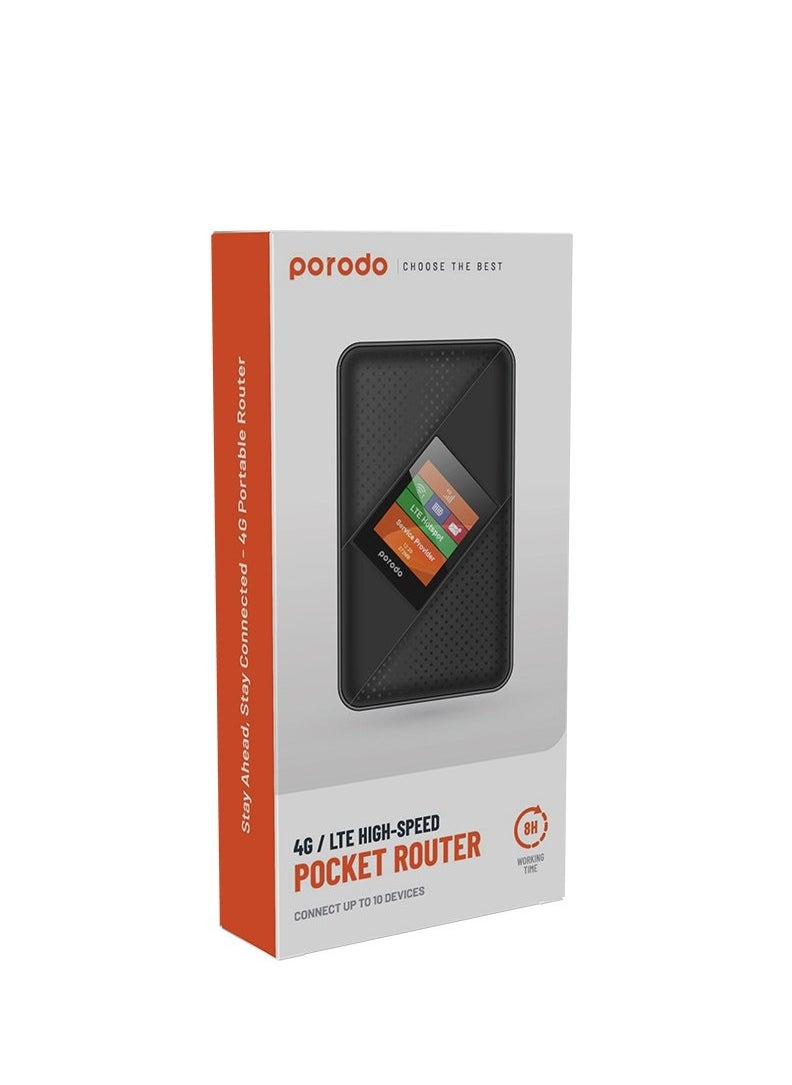 Porodo 4G / LTE High-Speed Pocket Router Connect Up To 10 Devices