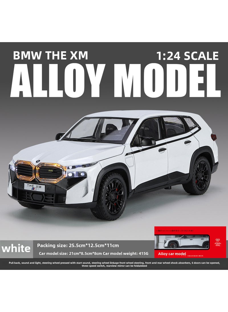 1:24 Scale Alloy BMW XM Model Car with Sound and Light 2022-330 white foam box