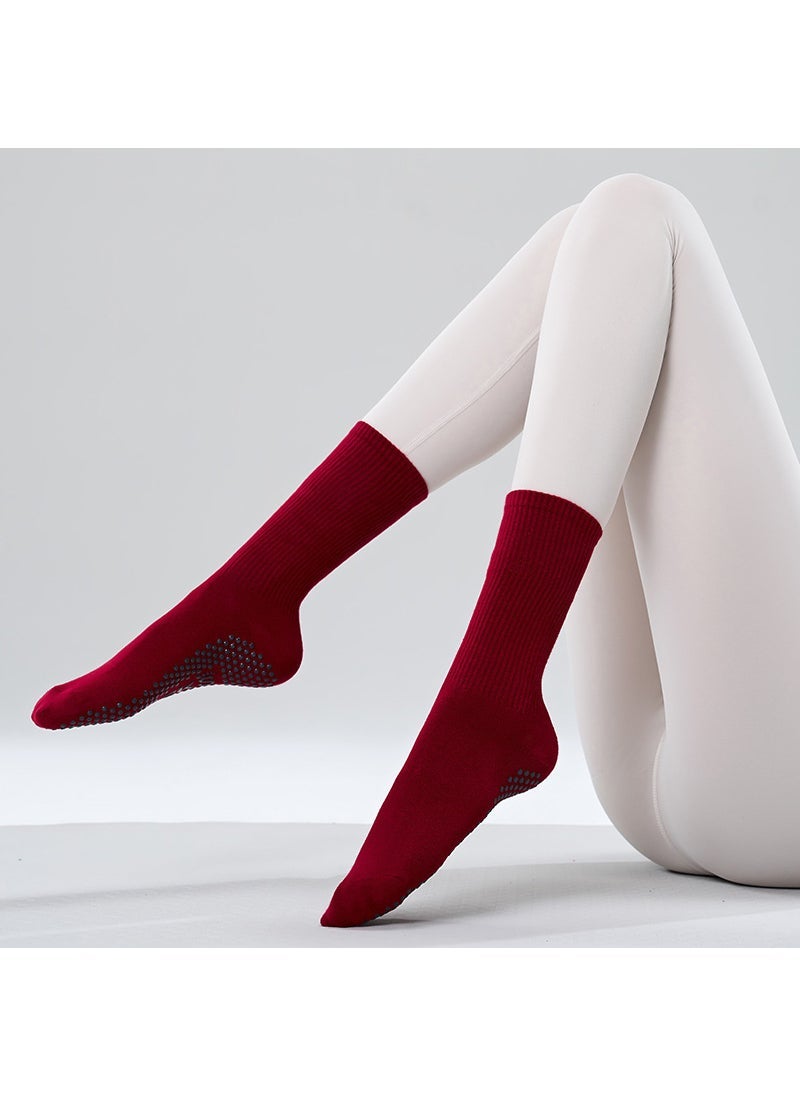 Professional Non-Slip Yoga Pilates Socks French coffee color