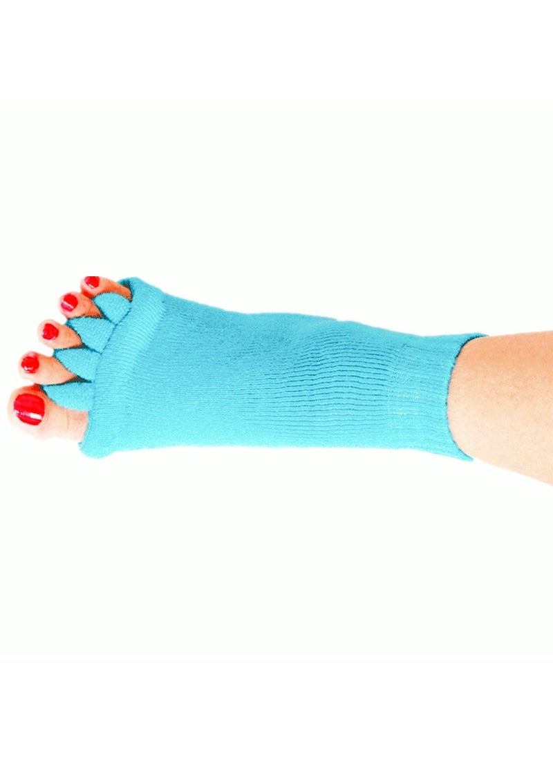 Wholesale Japanese Yoga Toe Socks Unisex Mid-Calf Light blue