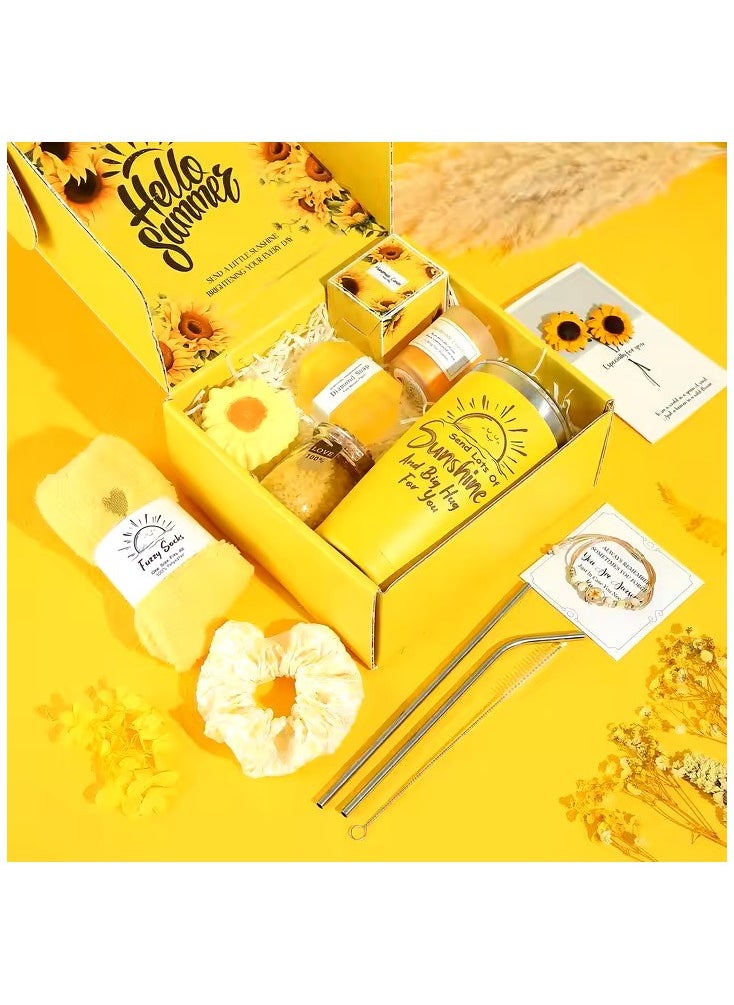 Embrace the Beauty of Sending Sunshine Gifts for Women:10 Pcs Sunflower Gifts Care Package