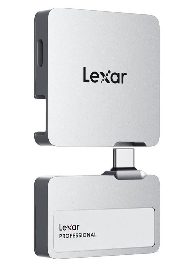 Lexar 1TB Professional Go Portable SSD w/Hub, Supports Apple ProRes, Up to 1050MB/s Read & 1000MB/s Write, USB 3.2 Gen 2, Rugged, Compatible with iPhone 15 Series, PC & Mac (LSL400S001T-RNSNU)