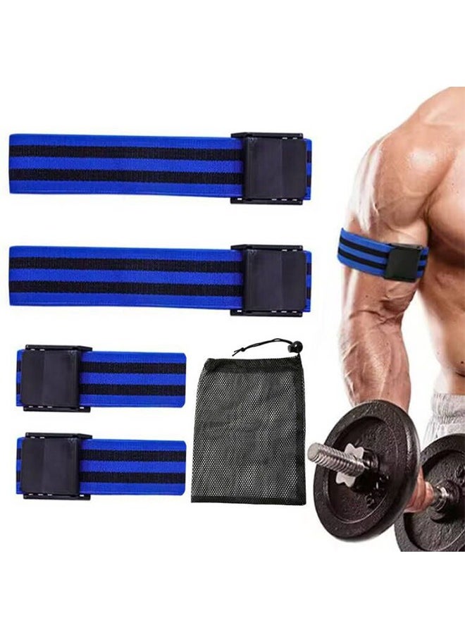 4 Pack Occlusion Bands, (2 Bicep Bands,2 Leg Bands and Storage Bag), BFR Bands, Comfortable Elastic Bands for Blood Flow Restriction, Training Bands for Exercising Squat, Thigh