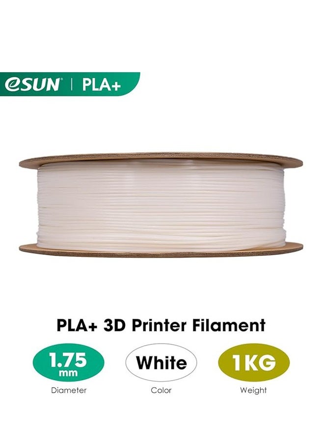 eSUN PLA+ Filament 1.75mm, 3D Printer Filament PLA Plus, Dimensional Accuracy +/- 0.03mm, 1KG Spool (2.2 LBS) 3D Printing Filament for 3D Printers, White