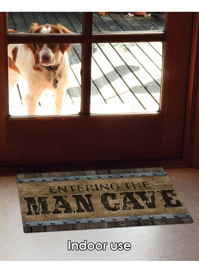 Toland Home Garden 800447 Man Cave Brown Funny Door Mat 18x30 Inch Welcome Outdoor Doormat for Entryway Indoor Entrance