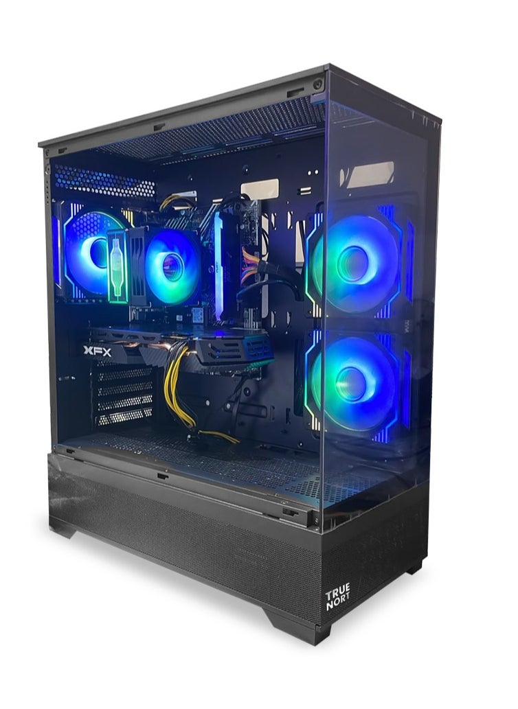 Blue Lightning Gaming PC, Intel Core i5-13400F Processor, RTX 4060 8GB GPU, 16GB RAM, 1TB M.2 NVMe SSD, Air Cooler, Windows 11 Pro, TrueNort 270° Glass RGB Black MATX Case