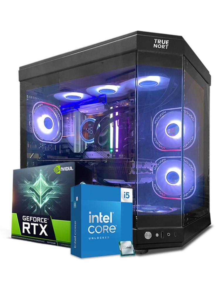 Blue Lightning Gaming PC, Intel Core i5-13400F Processor, RTX 4060 8GB GPU, 16GB RAM, 1TB M.2 NVMe SSD, Liquid  Cooler, Windows 11 Pro, TrueNort 270° Glass RGB Black MATX Case