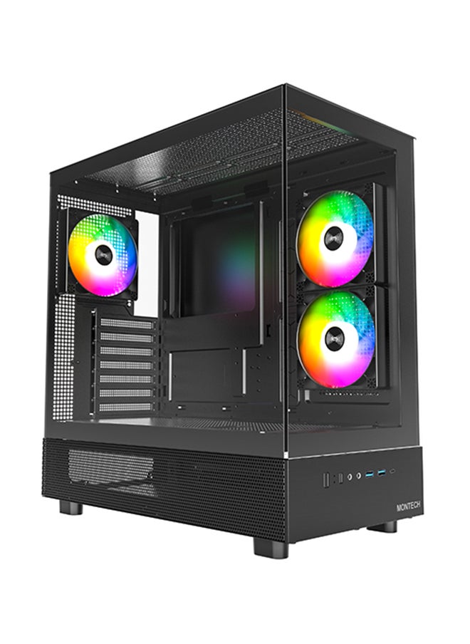 RDY XR Black Ryzen 001 Gaming PC / R7-5700X / B550M / RTX  4060 8GB / 32GB DDR4 RAM / Gen4 1TB SSD / 500W / Tower Air Cooler / Temp Display / Windows 11 pro / 2-Years Warranty