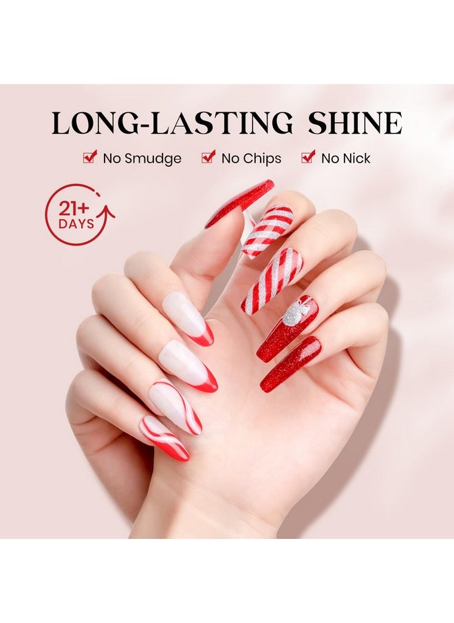 Gel Base And Top Coat, No Wipe Top Coat And Base Coat Set Glossy Finish Soak Off Uv Led Nail Gel Long Lasting Nail Art