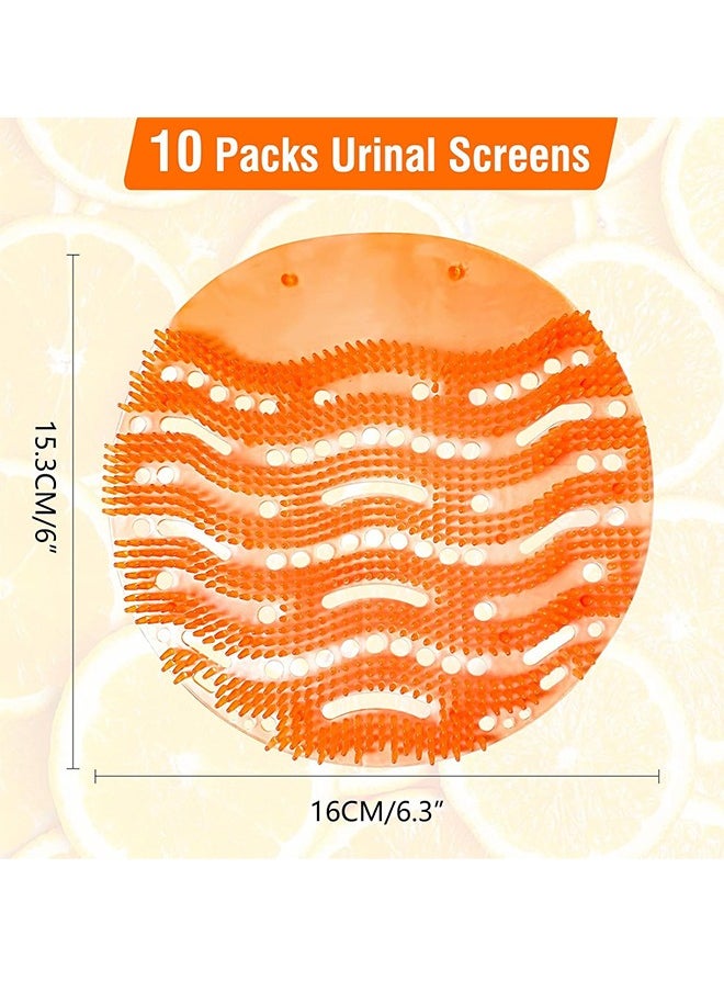 10 Packs Urinal Screens Deodorizer, Urinal Cake Anti-Splash&Odor Freshener – Ideal for Hotels，Schools, Bathrooms, Restrooms, Office.(Orange) ﻿