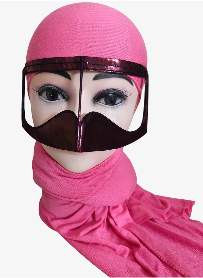 Battoulah, Burqa, Niqab, Arabian Traditional Facemask, Maroon Lily 10pcs