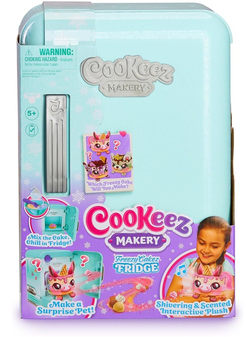 Cookeez Makery Freezy Cakez Fridge, Freezy Cakez. Mix & Decorate Your Plush Best Friend! Place Your Cake Mix in The Freeze and Be Amazed When A Scented, Shivering, Interactive Plush Friend Comes Out,1 Piece Only, Assorted