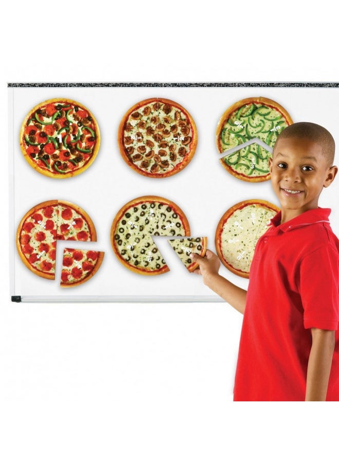 Learning Resources Magnetic Pizza Fractions, Fraction Games for Kids, 24 Pieces, Ages 6+