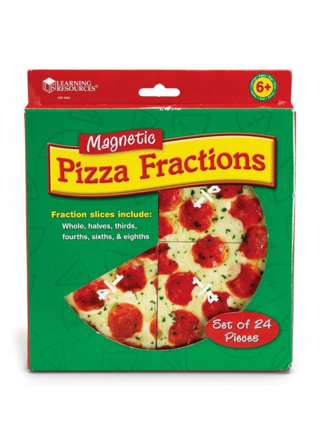 Learning Resources Magnetic Pizza Fractions, Fraction Games for Kids, 24 Pieces, Ages 6+