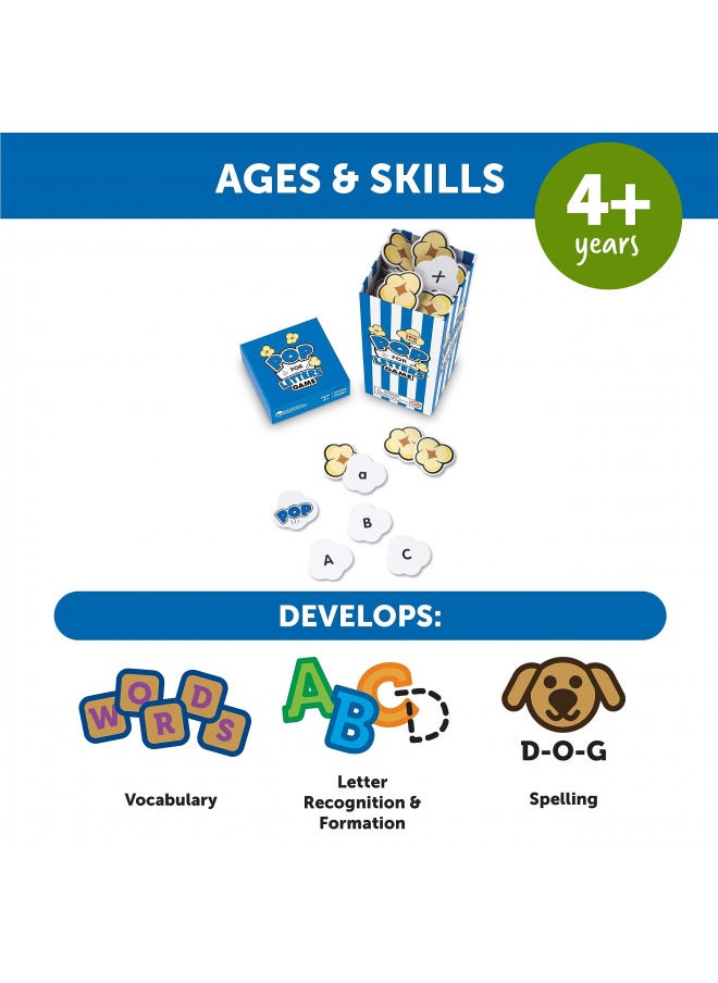 Learning Resources Pop for Letters, Early Phonics Game, Alphabet Recognition, ABCs, 8 Pop Cards, Ages 4+, Grades PreK+