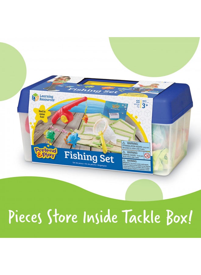 Learning Resources Pretend & Play Fishing Set - 11 Pieces, Ages 3+ Toddler Pretend Play Toys, Preschool Learning Toys, Fishing Pole for Kids, Fisherman Costume