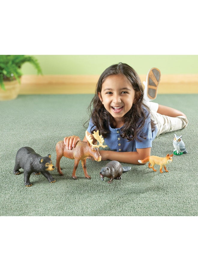 Learning Resources Jumbo Forest Animals - 5 Pieces, Ages 3+ Pretend Play Animals for Toddlers, Preschool Learning Toys, Kids Play Animal Figures, Zoo Animals