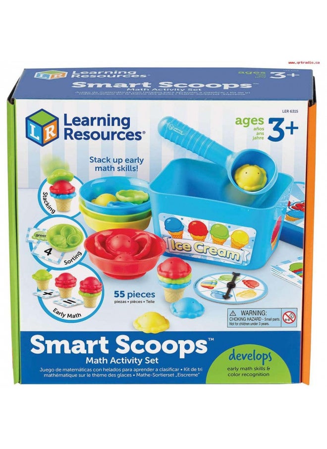 Learning Resources Smart Scoops Math Activity Set, Stacking and Sorting Toys, Develops Early Math Skills, 55 Pieces, Ages 3+