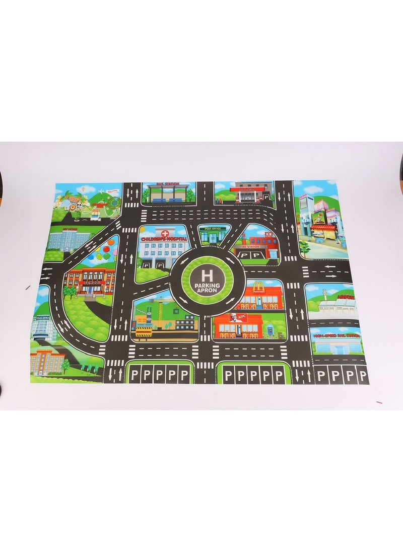 Kids Play Mat City Construction Traffic Map 83*57 83*57 city traffic parking lot (LH011 English)