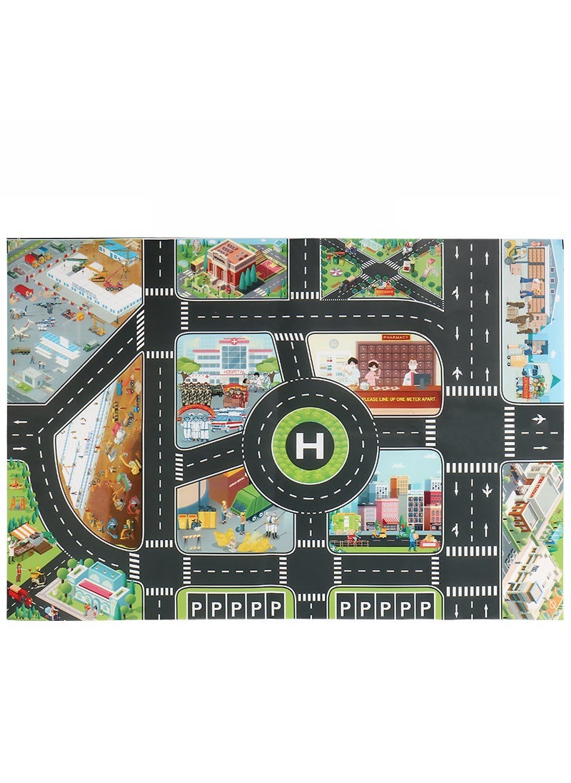 Kids Play Mat City Construction Traffic Map 83*57 83*57 urban anti-epidemic parking lot (LH023)