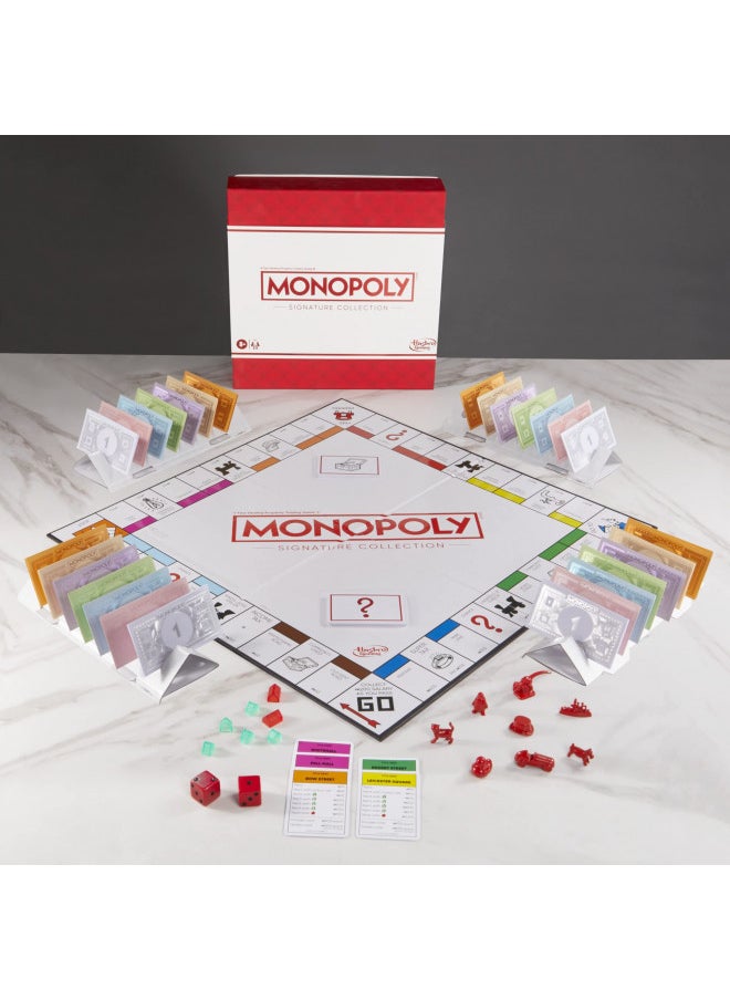 Monopoly Signature Collection Family Board Game for 2 to 6 Players, Premium Packaging and Components, in-Box Storage, Family Game for Ages 8+