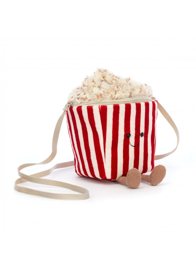 Jellycat Amuseable Popcorn Bag Purse with Zip Top, Gifts for Kids Girls Tweens and Teens