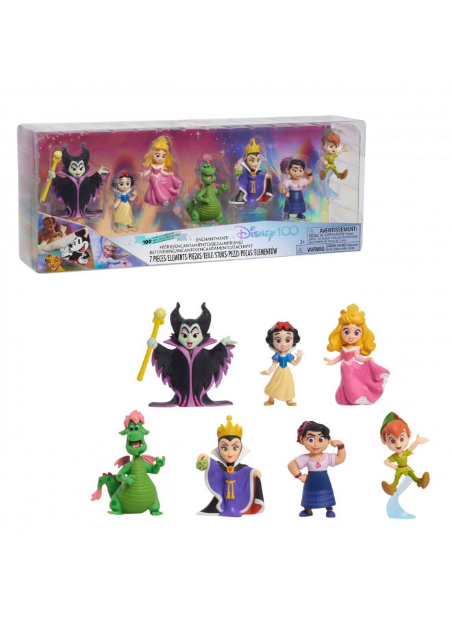 Disney100 Years of Enchantment Celebration Collection Limited Edition 7-piece Figure Pack, Officially Licensed Kids Toys for Ages 3 Up by Just Play