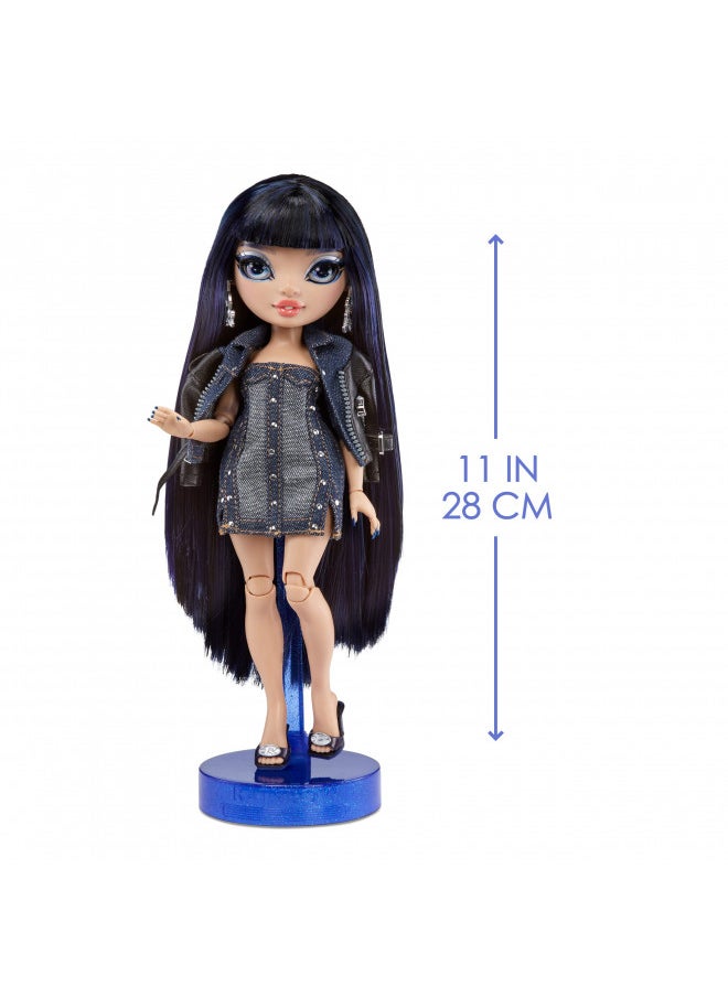 Rainbow High Kim- Denim Blue Fashion Doll. Fashionable Outfit & 10+ Colorful Play Accessories. Great Gift for Kids 4-12 Years Old and Collectors.