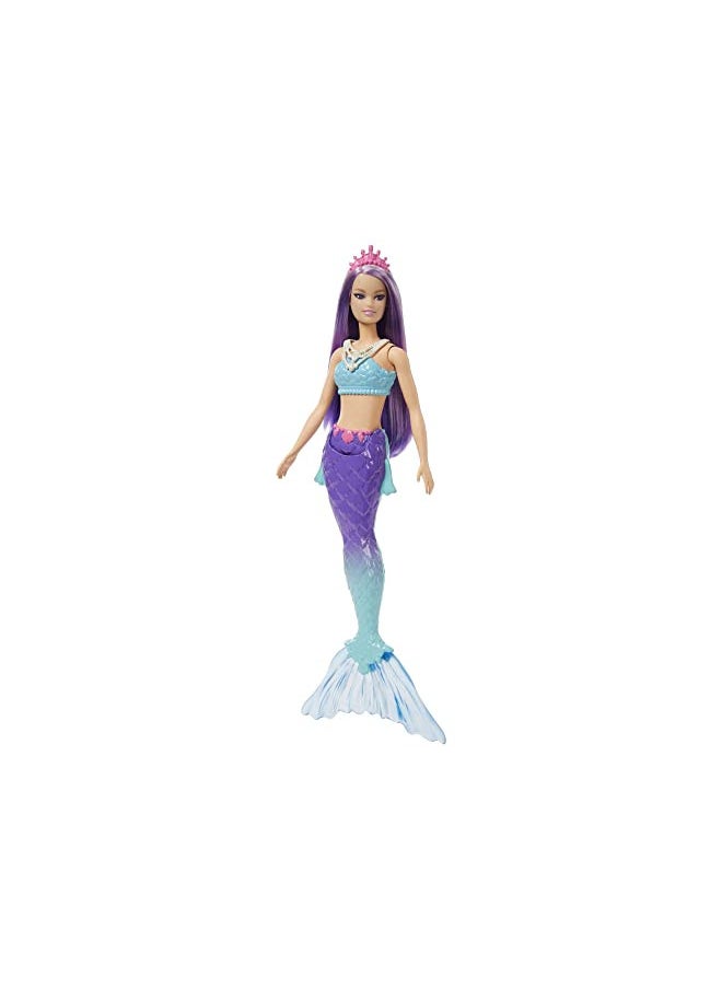 Barbie Dreamtopia Mermaid Doll with Purple Hair, Blue & Purple Ombre Tail & Tiara Accessory